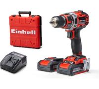 Einhell Taladro/destornillador con batería TE-CD 18/50 Li BL Power X-Change (iones de litio, 18V, máx 50 Nm, portabrocas 13 mm, sistema electrónico velocidad, incl. 2 baterías 2,0 Ah y cargador)