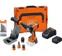 Taladro atornillador inalámbrico FEIN, modelo ASCM 18-4 QM AS, conjunto avanzado de metal "Top Set", que incluye: 1 batería GBA de 5 Ah, cargador rápido, accesorios y maletín L-BOXX