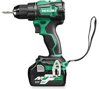 Taladro atornillador inalámbrico HiKOKI de 18 V, motor brushless, 70 Nm, incluye 2 baterías de 4 Ah, cargador, accesorios y maletín