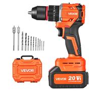 Taladro atornillador inalámbrico VEVOR de 20V, con un diámetro de 12,7 mm y una velocidad de 30.000 impactos por minuto, 500 RPM/2000 RPM, ideal para perforar madera y metal, así como para atornillar.