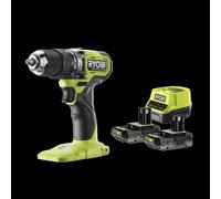 Taladro atornillador percutor Brushless RYOBI RPD18BL1-2C20S de 18V ONE+ - Incluye 2 baterías de 2Ah, cargador y bolsa