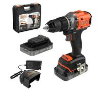 Black+Decker Kit taladro percutor brushless 18 V con 2 baterías de 2 Ah y cargador