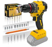 Taladro de batería para baterías DEWALT de 20 V, 25 + 1 ajuste de par, par máx. 60N-m, luz LED, juego de destornilladores de 25 piezas para trabajos de mantenimiento y proyectos de bricolaje