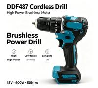 Taladro de impacto eléctrico sin escobillas de 700 N.M, destornillador inalámbrico, herramienta eléctrica para trabajar la tierra y el madera, compatible con batería Makita. 1PCS6AHSZLZ