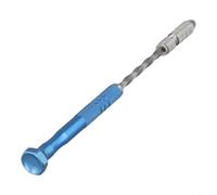 Taladro de mano semiautomático extendido con mango de plástico ámbar y capacidad de broca de 0,5-3 mm, construcción de metal para madera y plástico, azul