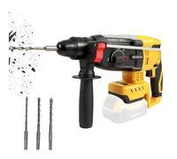 Taladro de martillo giratorio inalámbrico para Dewalt de 20 V, taladro eléctrico SDS-Plus sin escobillas con 4 funciones, mango auxiliar de 360°, 3 brocas para hormigón y pared de ladrillo (sin
