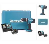 Taladro de percusión inalámbrico Makita DHP 453 RF 18V 42Nm en maletín + batería 3.0 Ah + cargador