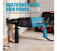 Taladro de percusión multifuncional, martillo rotativo, taladro de impacto, herramienta eléctrica, martillo eléctrico, cincel y herramienta eléctrica con mango ajustable 220V