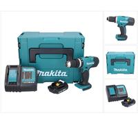 Taladro de percusión sin cable Makita DHP 453 SY1J 18 V 42 Nm + 1x batería recargable 1,5 Ah + cargador + Makpac