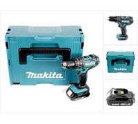 Taladro de percusión sin cable Makita DHP 482 Y1J 18 V 62 Nm + 1x batería recargable 1,5 Ah + Makpac - sin cargador