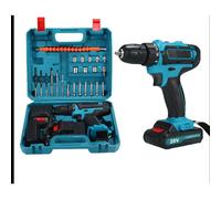 Taladro inalámbrico 2140rpm, 2 baterías 28V, torque 55Nm, 2 velocidades, portabrocas 10mm, potente, LoLek