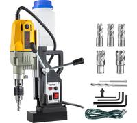 Taladro magnético de 1100 W, máquina de perforación magnética de 12000 N, taladro eléctrico para perforación de núcleos, taladro industrial de 580 RPM con 7 brocas, profundidad máxima de 55 mm, para