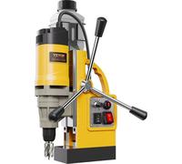 Taladro magnético de 1400W, con una fuerza de sujeción de 2878 lbf. Prensa de taladrado magnética, con un diámetro de perforación de 2 pulgadas y 6 brocas, de color amarillo