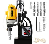Taladro magnético eléctrico MD40 de 1-1/2 pulgadas, con juego de 11 brocas HSS. Kit de brocas circulares de precisión. Diseño compacto, con interruptor. Potencia: 1100W. Fuerza magnética