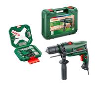 Taladro percutor 600w bosch + maletín mixto 34 piezas