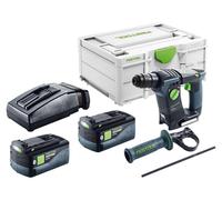 Taladro percutor a batería Festool BHC 18-Basic 18 V 1,8 J SDS Plus Brushless + 2x baterías recargables 5,0 Ah + cargador + systainer