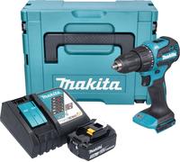 Taladro percutor a batería Makita DHP 490 RF1J 18 V 65 Nm sin escobillas + 1 batería de 3,0 Ah + cargador + Makpac