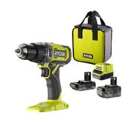Ryobi Taladro percutor ONE+ 18V sin escobillas – 54 Nm, 13 mm, 2 bat. (2,0/4,0 Ah) + cargador