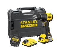 Taladro percutor a batería stanley fatmax 18v brushless - 2 baterías - sfmcd716d2t-qw