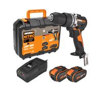 Taladro percutor a batería worx 20v brushless - 2 baterias - maletín