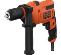 Black & Decker Taladro percutor BEH200-QS 500 W, portabrocas 13 mm, reversible, empuñadura lateral