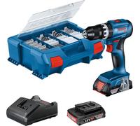 Bosch Taladro percutor a batería GSB 18V-45 - 1900 rpm, 2x2.0Ah, set 82 pz, L-Case, con GAL 18V-2082