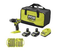Taladro percutor Brushless 18V ONE+™ HP + estuche de 127 piezas de accesorios para taladrar y atornillar (2x 2.0Ah)