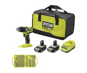 Taladro percutor Brushless 18V ONE+™ HP + estuche de 127 piezas de accesorios para taladrar y atornillar (2x 2.0Ah)