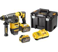 Taladro percutor combinado DeWalt DCH333X2-QW, batería de 54 V / 162 Wh, sistema SDS-plus, 30 mm (sin escobillas), 3,5 Joules, UTC