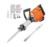 Taladro percutor eléctrico de demolición de 1500 W con 2 cinceles, martillo neumático de alta resistencia, triturador de hormigón, picas de impacto