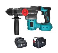 Taladro Percutor Eléctrico Sin Escobillas De 26 Mm, Martillo Rotativo 2 Modos, Herramientas Eléctricas Inalámbricas Multifuncionales Compatibles Con Batería 18 V Rendimiento Potente(1PC 6.0Ah Battery)