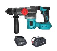 Taladro Percutor Eléctrico Sin Escobillas De 26 Mm, Martillo Rotativo 2 Modos, Herramientas Eléctricas Inalámbricas Multifuncionales Compatibles Con Batería 18 V Rendimiento Potente(1PC 4.0Ah Battery)