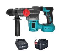Taladro Percutor Eléctrico Sin Escobillas De 26 Mm, Martillo Rotativo 2 Modos, Herramientas Eléctricas Inalámbricas Multifuncionales Compatibles Con Batería 18 V Rendimiento Potente(1PC 6.0Ah Battery)