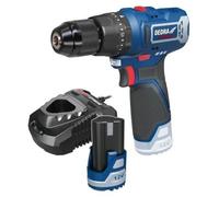 Taladro percutor inalámbrico de 12V, 1 batería de 2,0Ah - DED7310T06