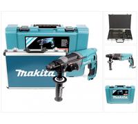 Taladro percutor Makita HR 2470 780 W SDS-Plus 24 mm en maletín + D-42444 Juego de brocas SDS-Plus 17 pzs. en maletín de aluminio
