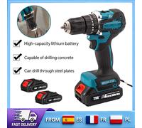 Taladro percutor multifuncional sin escobillas, taladro inalámbrico de alta velocidad de 2200 RPM, motor sin escobillas resistente al desgaste, herramientas eléctricas portátiles de larga duración 1pc