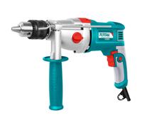 TOTAL - Taladro Percutor de Cable con Potencia de 1050 W - Portabrocas Manual con Capacidad de hasta 16 mm - Velocidad Variable 3000 rpm - 2 Velocidades