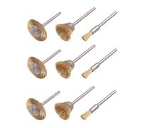 Taladros de cepillo de copa de rueda de alambre, Cepillo de copa rueda alambre y broca cepillo, kit cobre/plata 9 piezas(9pcs-copper)