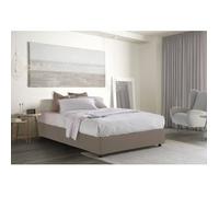 Talamo Italia Cama Doble Con Contenedor Silvia Sommier, Made In Italy, Cama Con Revestimiento De Tela, Apertura Frontal, Apta Para Colchón 160x200 Cm, Taupe