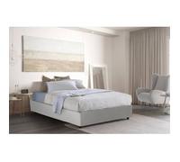 Talamo Italia Cama Francesa Con Contenedor Silvia Sommier, Made In Italy, Cama Con Revestimiento De Tela, Apertura Frontal, Apta Para Colchón 140x190 Cm, Blanco