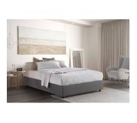 Talamo Italia Cama Francesa Con Contenedor Silvia Sommier, Made In Italy, Cama Con Revestimiento De Tela, Apertura Frontal, Apta Para Colchón 140x200 Cm, Gris