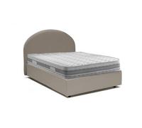 Talamo Italia Cama Individual Y Media Con Contenedor Luna, Made In Italy, Cama Con Revestimiento De Cuero Ecológico, Apertura Frontal, Apta Para Colchón De 120x190 Cm, Taupe