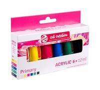 Talens Art Creation Estuche de colores acrílicos 6 colores primarios - 6 tubos de 12 ml - Ideal para el estudio y los viajes - Secado rápido y acabado sedoso y brillante