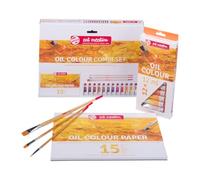 Talens Art Creation Set Combinado de Papel Óleo 12x12 ml Set de Inicio, con Pinceles y Papel, Técnicas de Pintura al Óleo, Adecuado para Principiantes