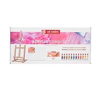 Royal Talens Set de pintura acrílica Art Creation – 12x12 ml, pinceles, paleta, lienzo y caballete