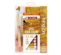 Talens art creation set Óleo 12 tubos 12 ml, bloc de papel a4, pincel