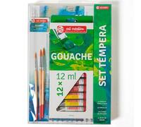 Talens art creation set témpera 12 tubos 12 ml, bloc de papel a4, pin