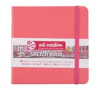 Talens Art Creation - Sketchbook Rojo Coral 12 x 12 cm - 140 g - 80 hojas - Papel de dibujo sin ácido