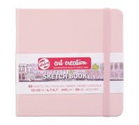 Talens Art Creation - Sketchbook Rosa Pastel, 12x12cm, 140g, 80 hojas, encuadernado en rústica, papel sin ácido