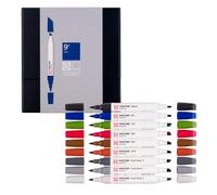 Talens | Pantone Marker Set de 9 City | Rotulador Doble Punta con Punta de Pincel y Cincel | Tinta Pigmentada a Base de Agua en Colores Pantone
